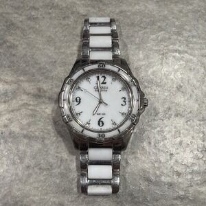Citizen Eco-Drive White Ceramic  And Diamond Women's Watch 031-S079284  7"‎